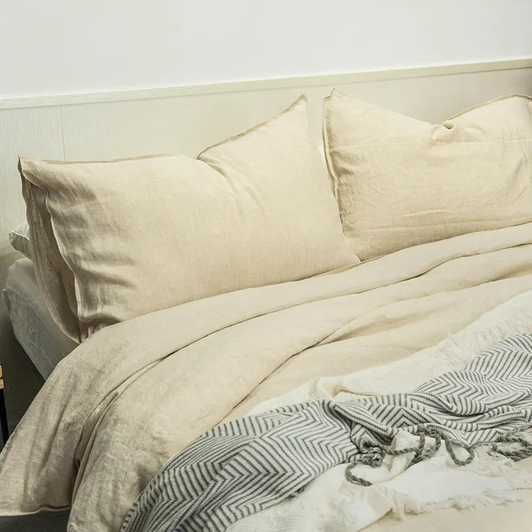 Роскошное постельное белье с эффектом потертости, французский Комплект постельного белья, индивидуальная Органическая льняная ткань, большой размер, оптовая продажа, постельное белье