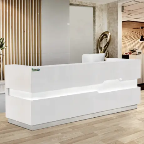 Free Design Checkout Counter High End Standing Modern Small Front Reception Desk For Clothes Shop