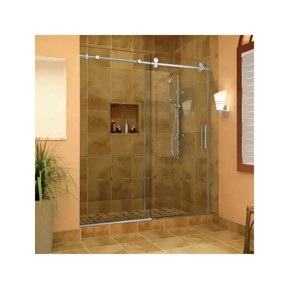 Стеклянная раздвижная дверь для ванной и душевой кабины с фурнитурой