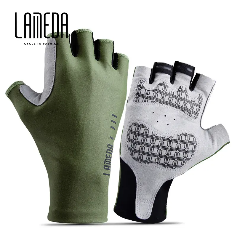 LAMEDA дышащий силиконовый Palme перчатки без пальцев рук перчатки для велосипедистов