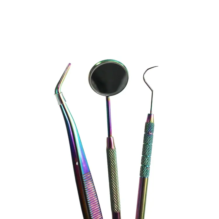 Новый стоматологический композитный инструмент из нержавеющей стали 3 шт. в комплекте зубной рот зеркало зонд щипцы стерильный набор хирургических инструментов