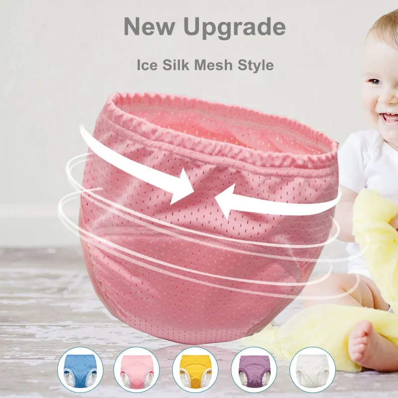 BABY Children Learning Training Pants Ice Silk Mesh Cloth Diaper Baby Panties Gauze Newborn Reusable Diaper Underwear