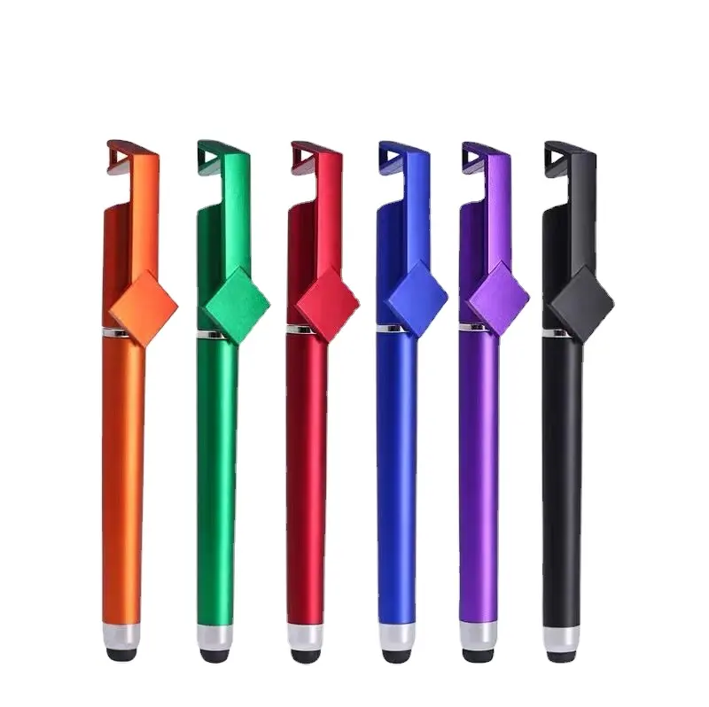 Promotional cheap Multi Function Mobile Phone Stand Touch Pen with logo