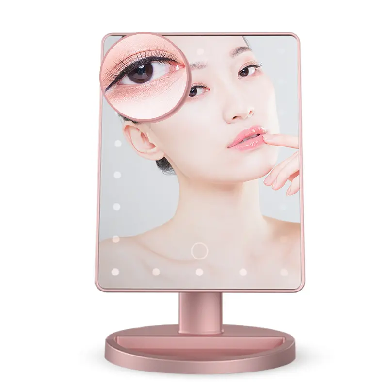 Лидер продаж Amazon, сенсорный экран, 22 шт. светодиодов, оптовая продажа, косметическое светодиодное зеркало для макияжа с подсветкой, зеркало для туалетного столика для девочек, подарки