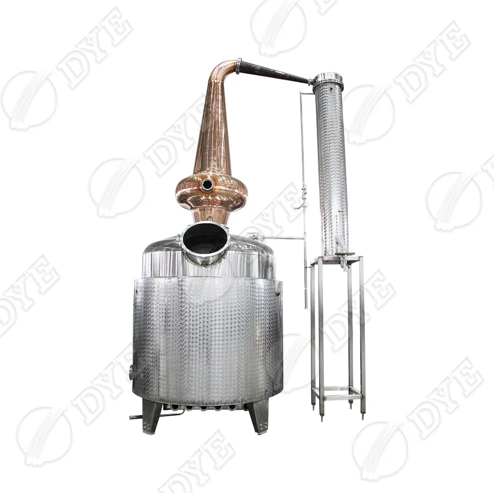 DYE Hot sale 1500L steam heating boilers distillery vodka whiskey distillation equipment alcohol distiller for making wine