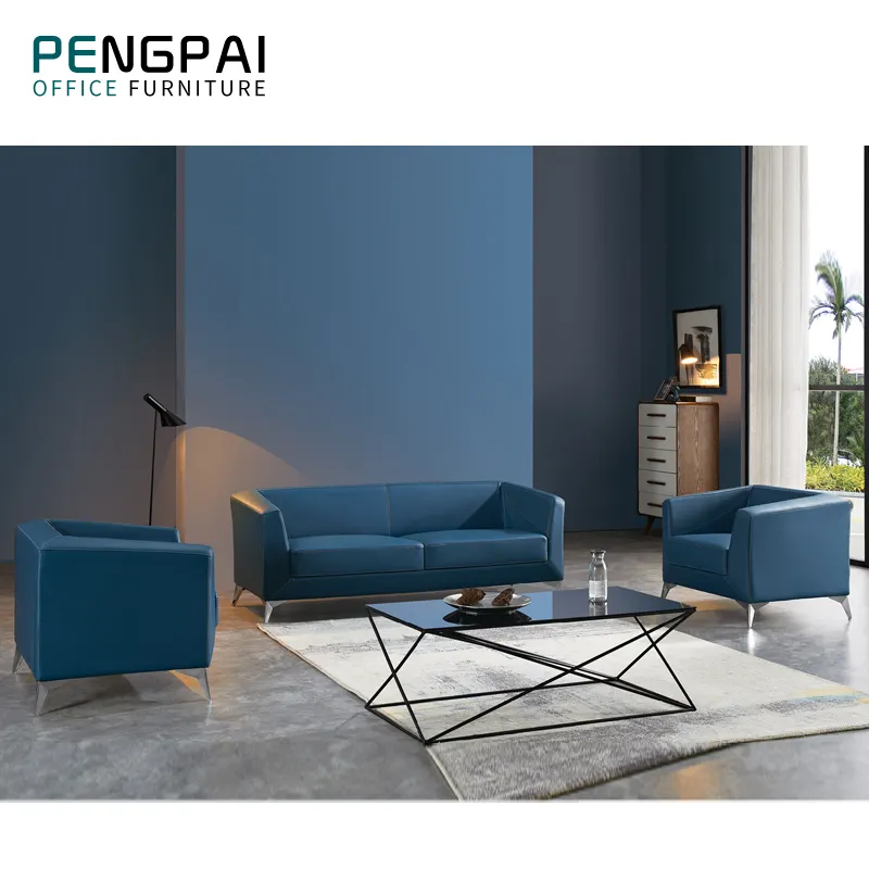 PENGPAI stylish single corner sofa commercial furniture office reception sofa set