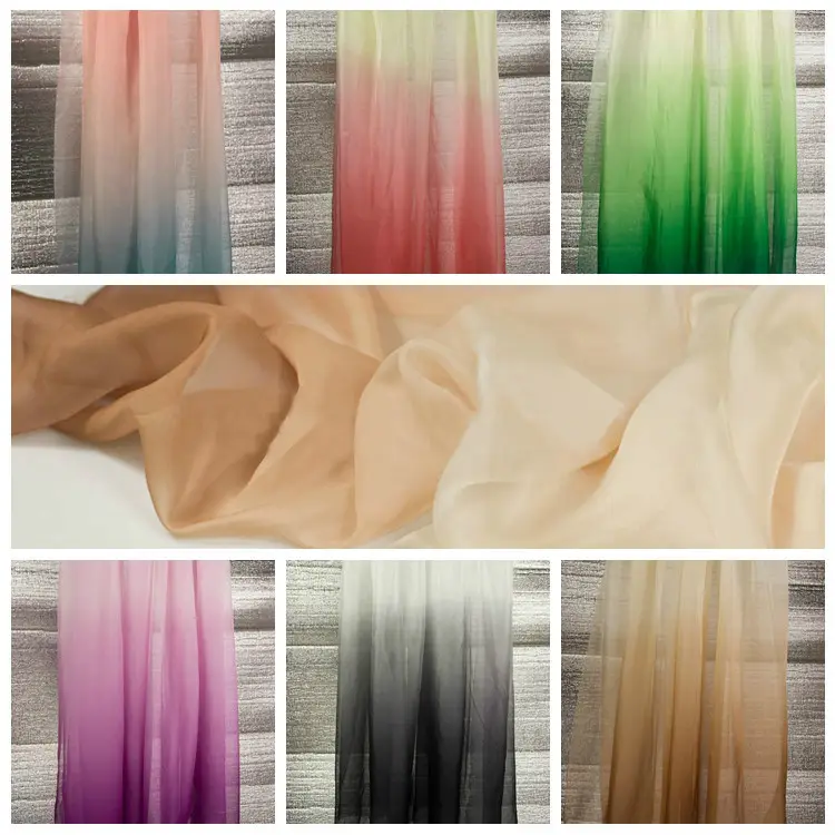 Soft Rainbow Tulle Fabric Gradient Tencel Chiffon For Dress Skirt Pastel Netting Fabric by the metre 150cm Wide