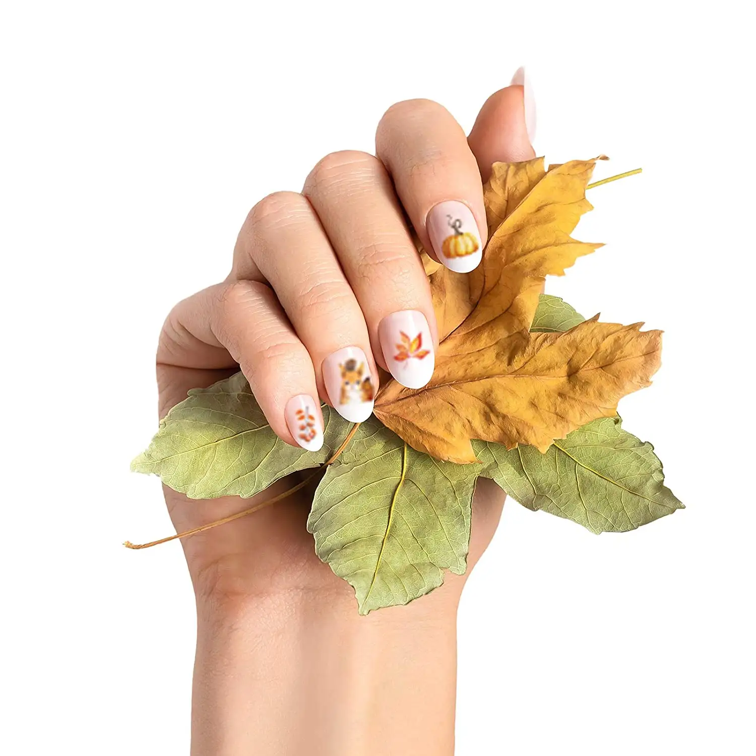 Осенние наклейки для дизайна ногтей самоклеющиеся осенние наклейки для ногтей