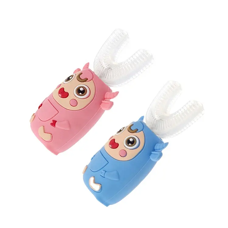 rechargeable silicone electric children u shape toothbrush with good quality
