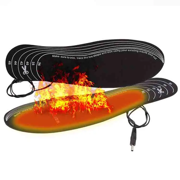 2019 Amazon hot selling carbon fiber warm USB heated insole for men and women