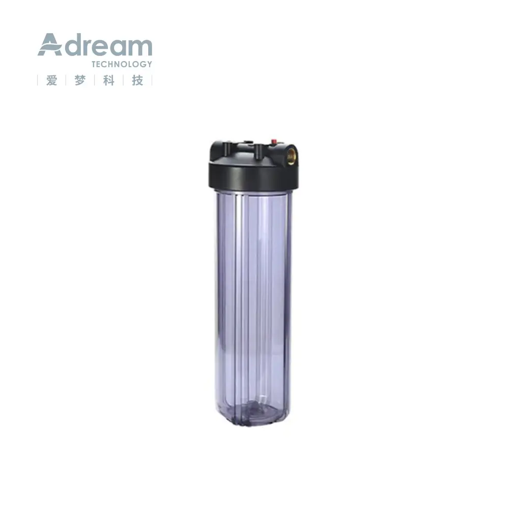 Transparent 20 Inch High Pressure Whole House Big Blue Plastic Clear Water Double O-ring Filter Housing