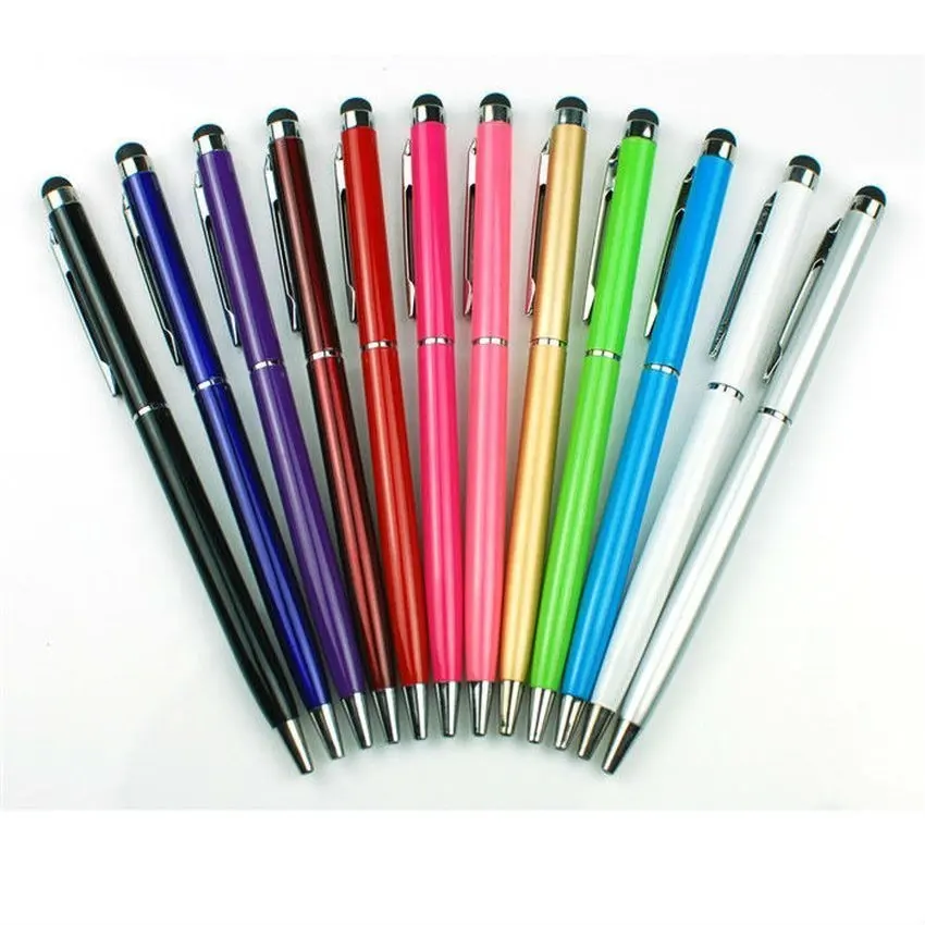 Pure Color Ballpoint Pen Touch Screen Stylus Pen Useful 2 in 1 Design Tablet Pen For Pad Phone Smart Phone