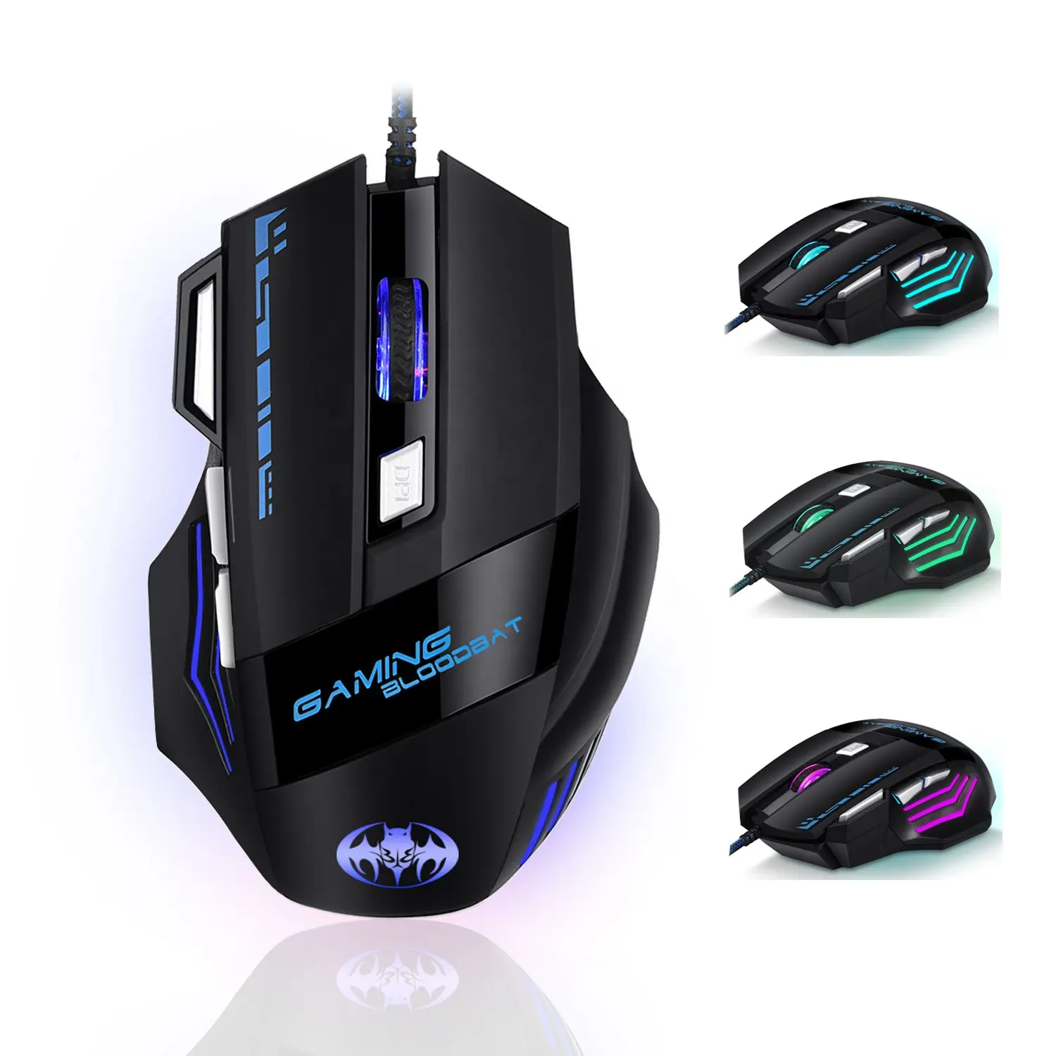 Wired Gaming Mouse Ergonomic 5500 DPI USB Computer Mice RGB Gamer Desktop Laptop PC USB Computer 7 Buttons for Windows 7/8/10/XP