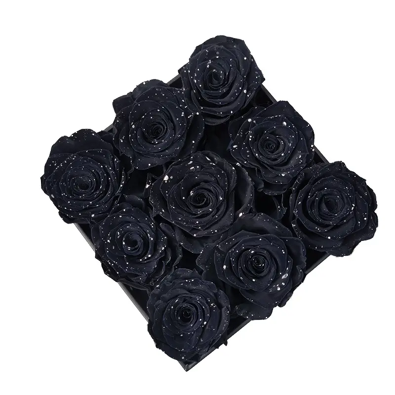 E248 украшение цветок сорт черные консервированные розы в подарочной коробке на День Святого Валентина подарок оптом