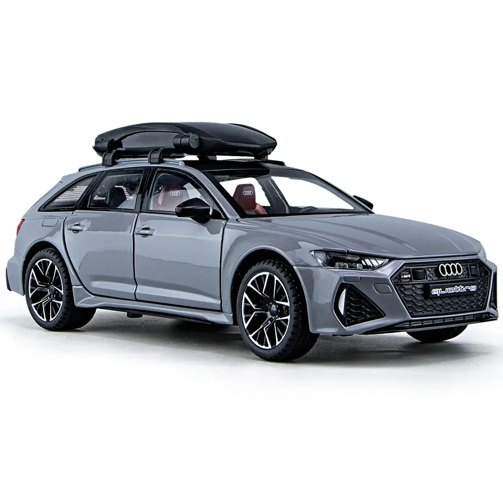 Литая 1:24, модель автомобиля из сплава Audi RS6, модель автомобиля, игрушечный откат, звуковая и Легкая металлическая Коллекционная модель автомобиля