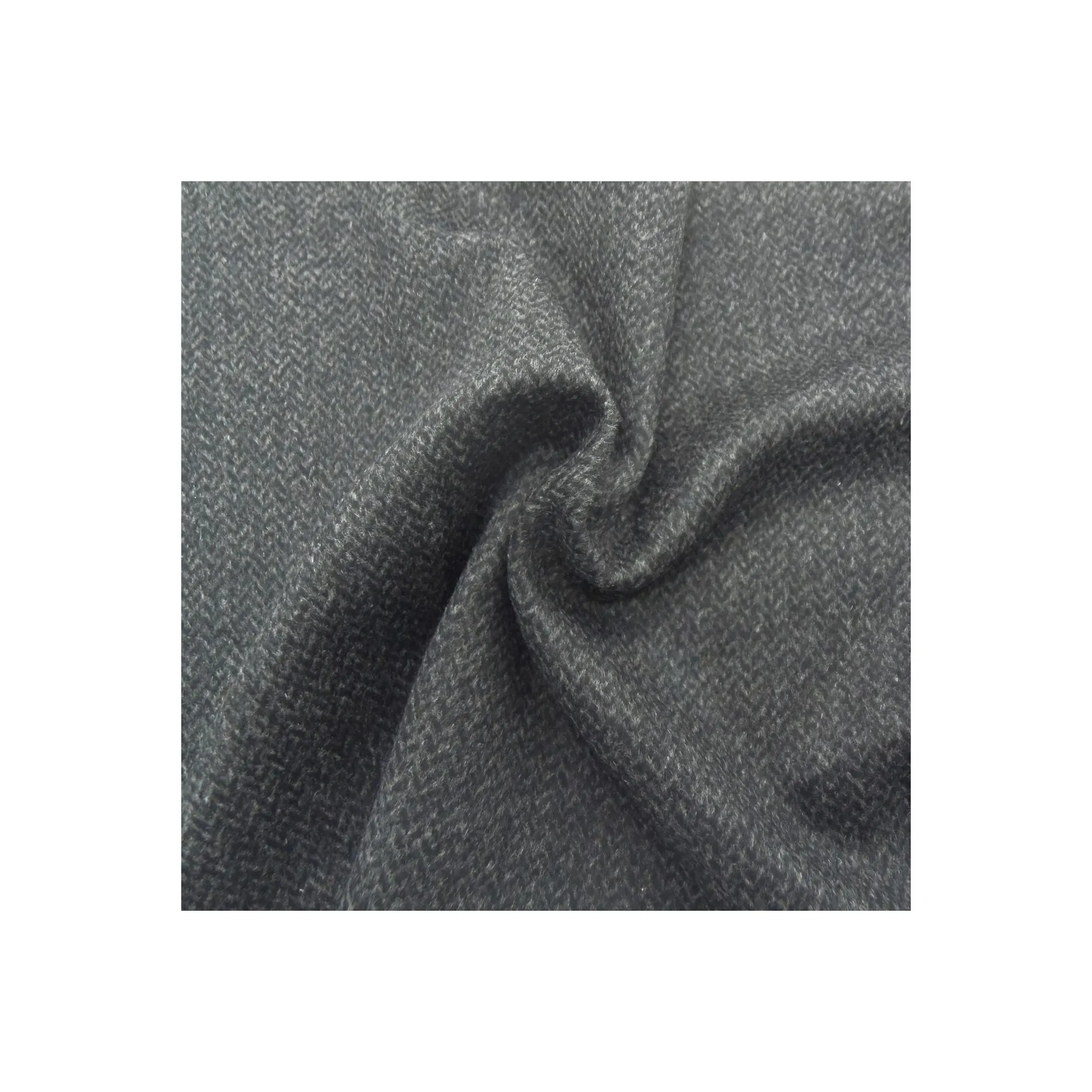 single face herringbone woolen cloth one side wool zigzag mid weight woven fleece overcoat textile for overcoat