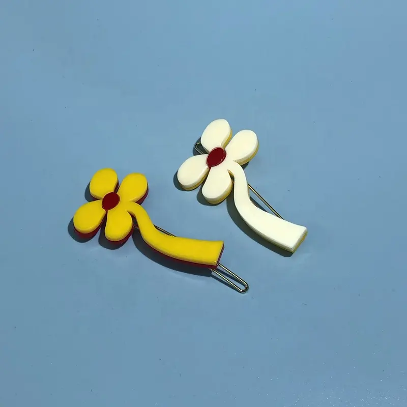 Ins Cute Acetate Little Daisy Bobby Flower Hair Pin Barrette Hair Clips Girls Women Hair Accessories