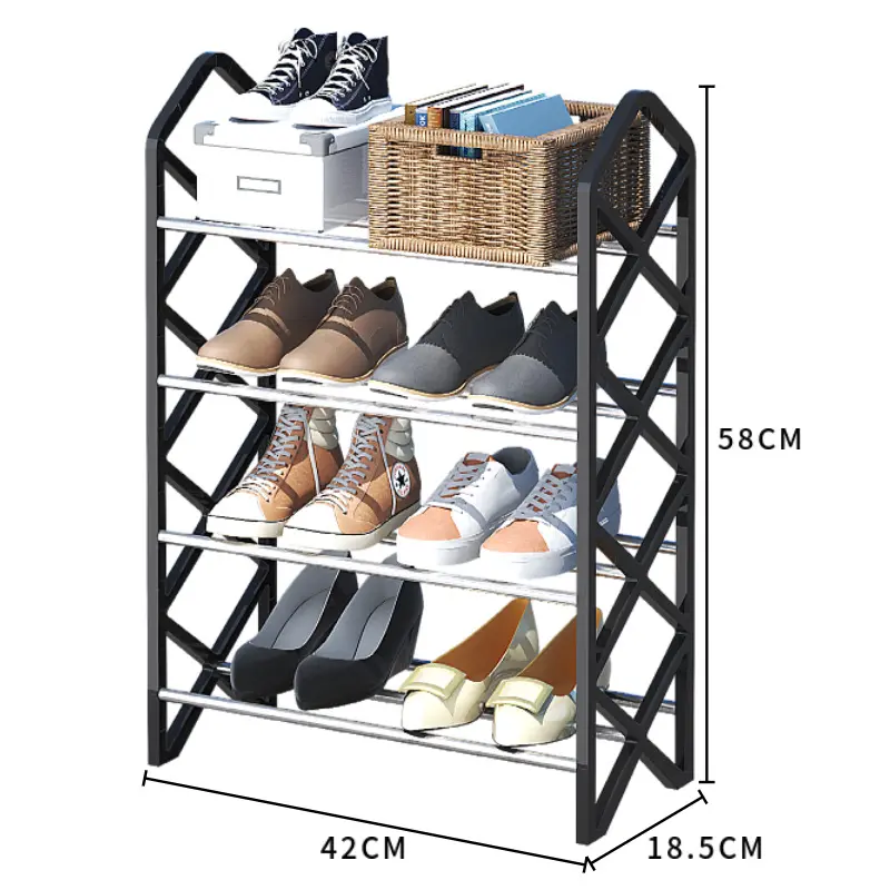Hot Product China factory modern shoe rack 4 tiers organizer simple plastic shoe rack cheap 4 layer shoe rack
