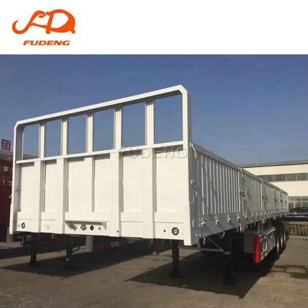 3 Axle 4 Axle Fence Semi Trailer enclosed Pickup Side Wall Fence Cargo transport truck Trailer for sale