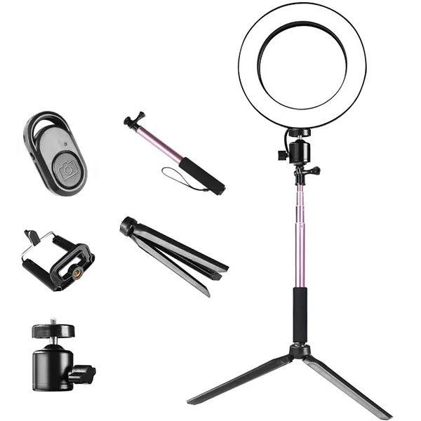 Bluetooth Control Video Makeup USB LED Tripod Standing Beauty Circle Selfie Tiktok Phone Ring Light with Stand