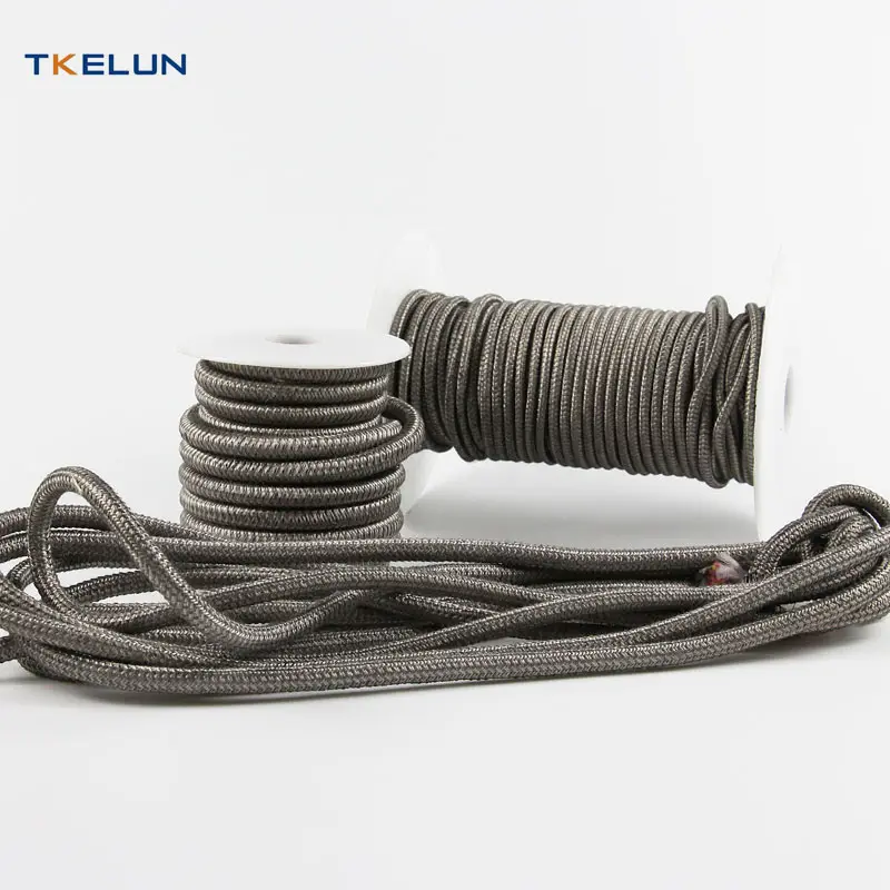 Stainless Reinforcement Micro Conductive Tape Metallic Yarn Sleeve Construction 316 Steel Fiber Braided Rope