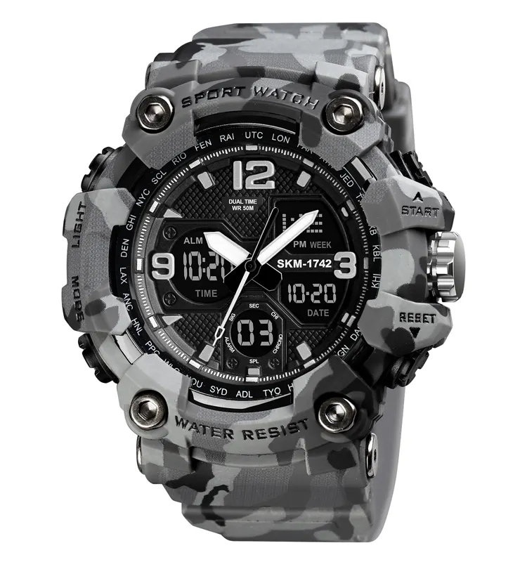 Mens Digital Watches SKMEI 1742 Jam Tangan Waterproof Analog Wrist Watch For Man Wristwatch Relojes Hombre Plastic Military Digital Sport Watches