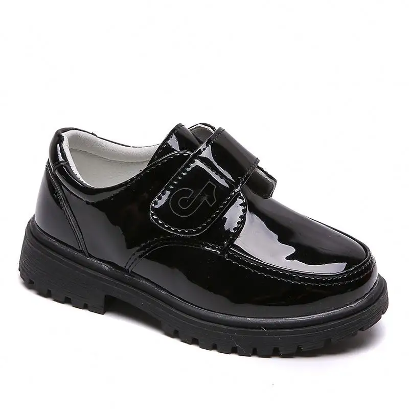 Factory Wholesale Kids Back To School Student Shoes Leather Boys School Black Shoes For Children