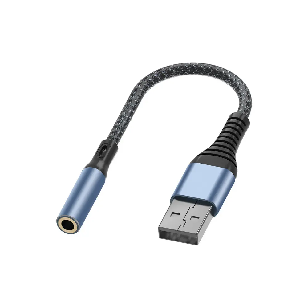 USB-адаптер для наушников Plug and Play USB для внешней компьютерной звуковой карты 3,5 мм