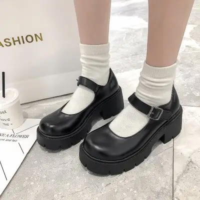 Cheap Japan Style Fashion Middle Heel Ladies Lolita Platform Shoes For Women