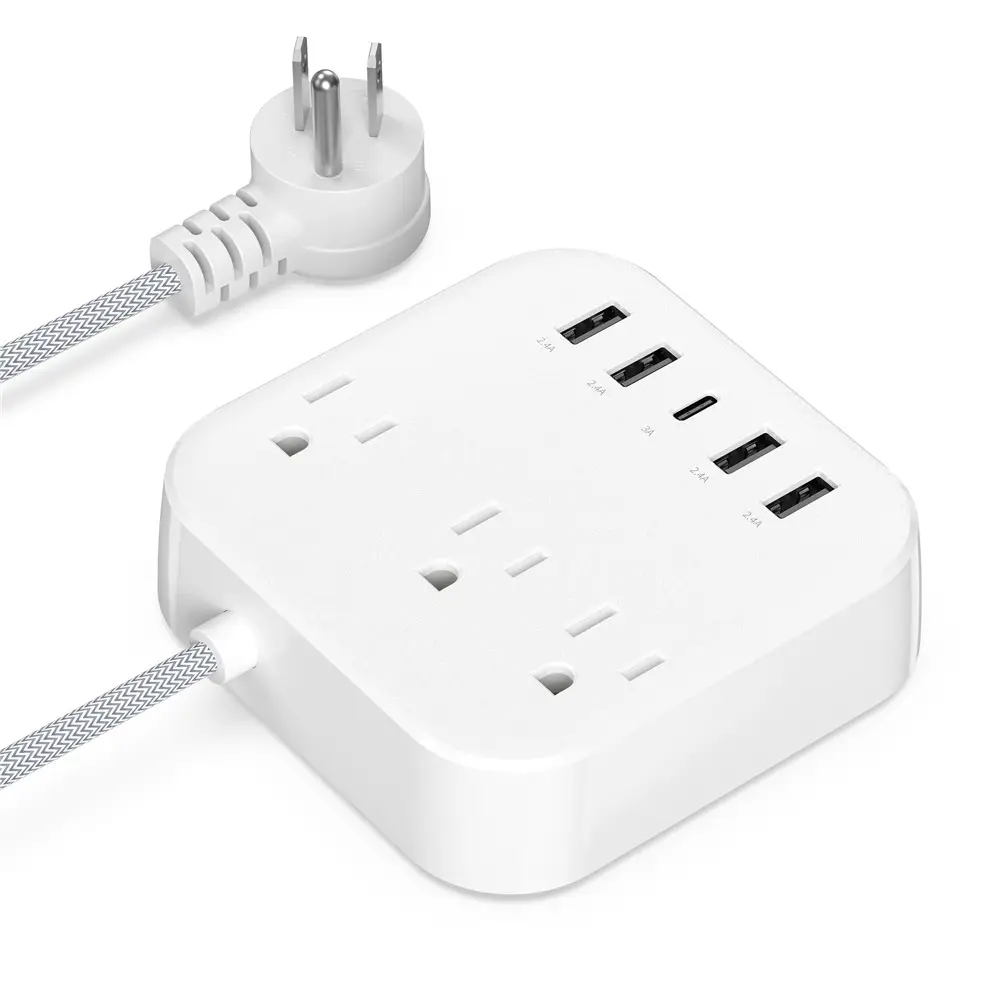 Universal socket extender 3 AC outlet extention quick charger surge protector plug electrical power strips