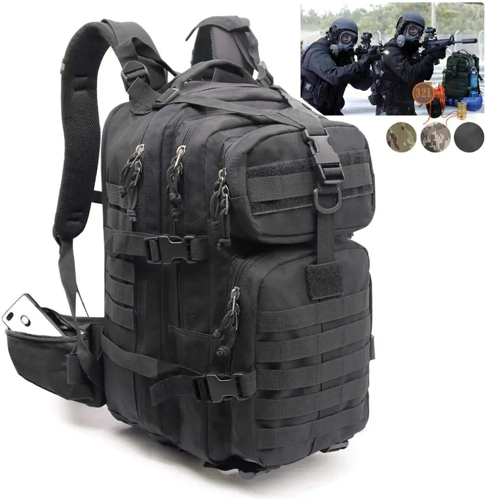 Outdoor Multi-functional Military Molle Tactical Backpack Shoulder Bug Bag Waterproof Small 30L