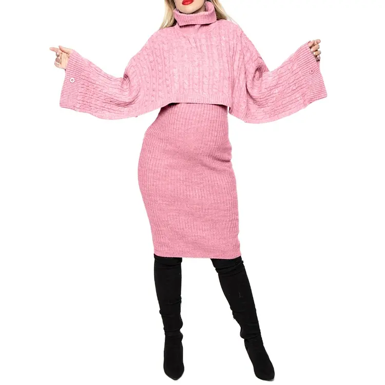 Custom 2021 oversize sweater matching set pregnant women maternity winter dress