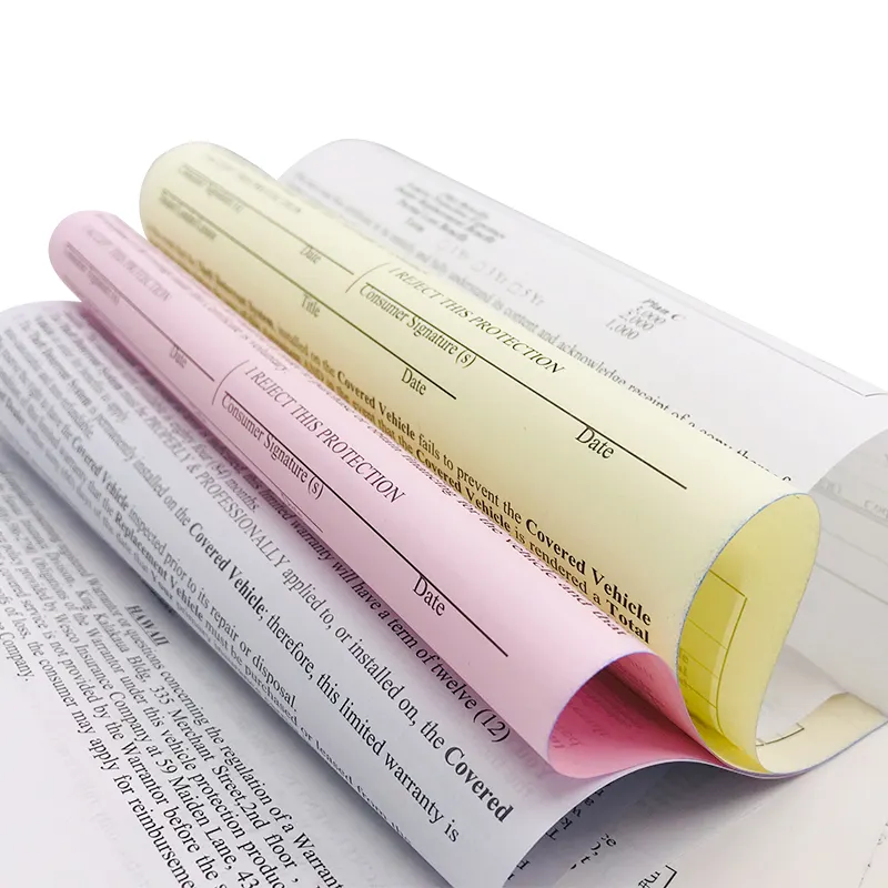 China manufacture warranty bill carbonless paper form