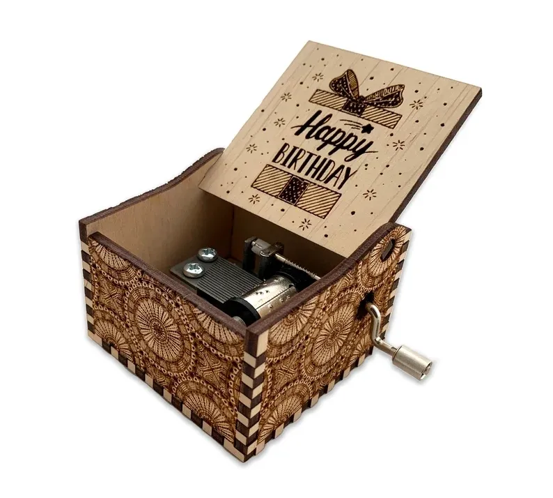 Mini Wooden Custom Happy Birthday Music Box