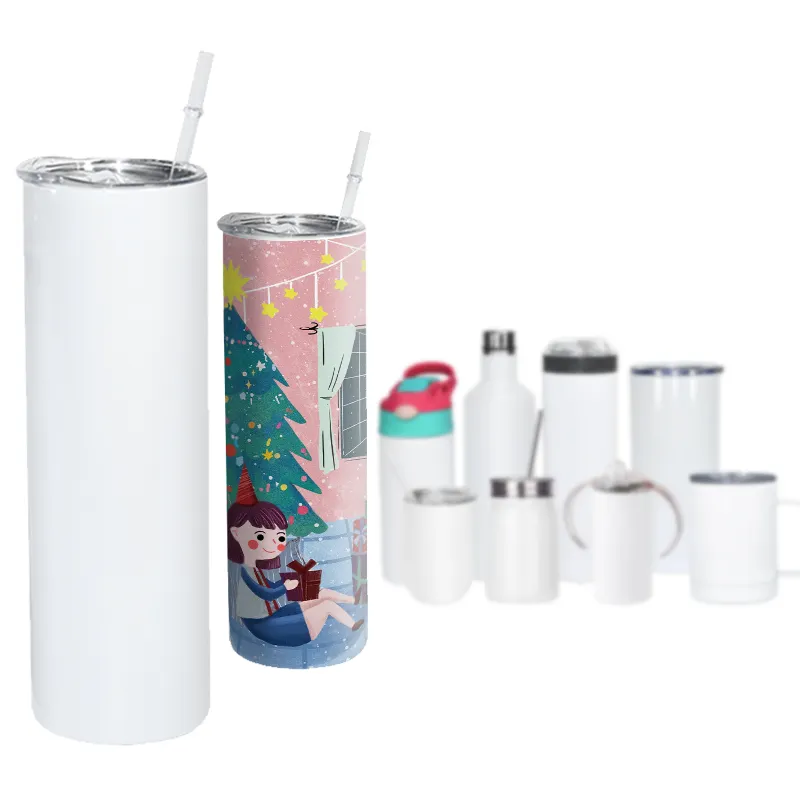 12oz 15oz 20oz 22oz 30oz stainless steel straight skinny coffee mug vacuum kids water bottle DIY sippy cup sublimation tumbler