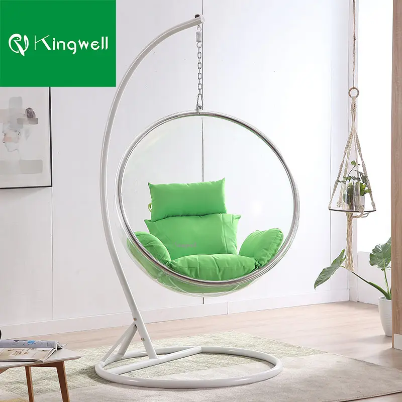 Indoor and outdoor garden patio use hanging egg acrylic swing chair