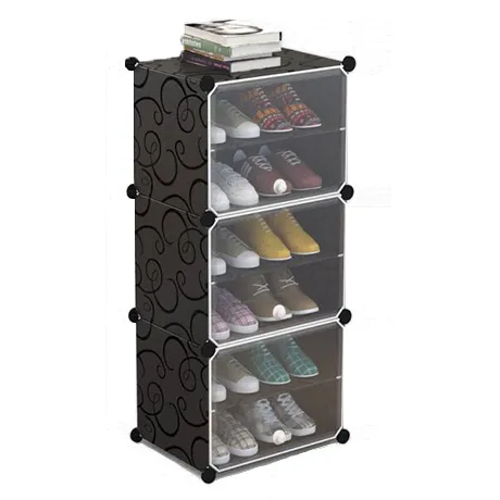 High Quality Several Cube Modern Simple Plastic Shoe Rack Cabinet Multi-use Customized Closet Storage Shelf Organizer For home