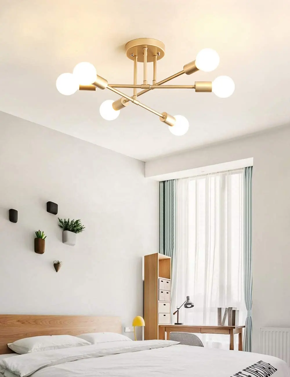 Золото dellemade современный спутник люстры, 6-потолочный светильник для спальни, столовой, кухни, офиса,