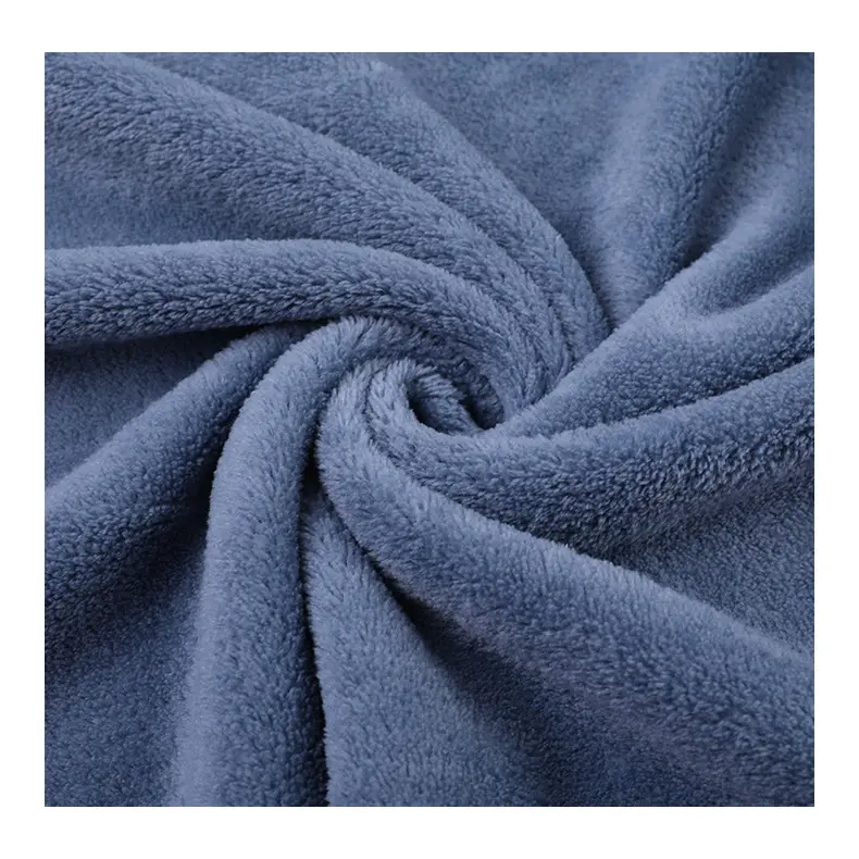 Factory plain dyed microfiber double face coral fleece knitted fabric for blanket and sleepwear