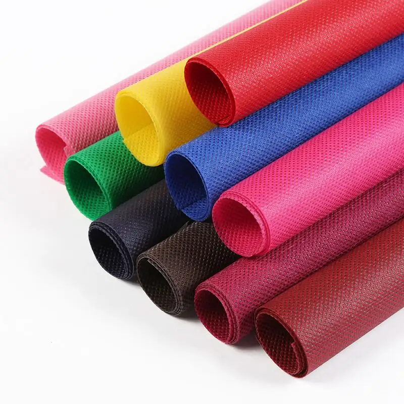 wholesale 100 pp polypropylene adhesive nonwoven print spunbond carry bags non woven fabric rolls for bag making