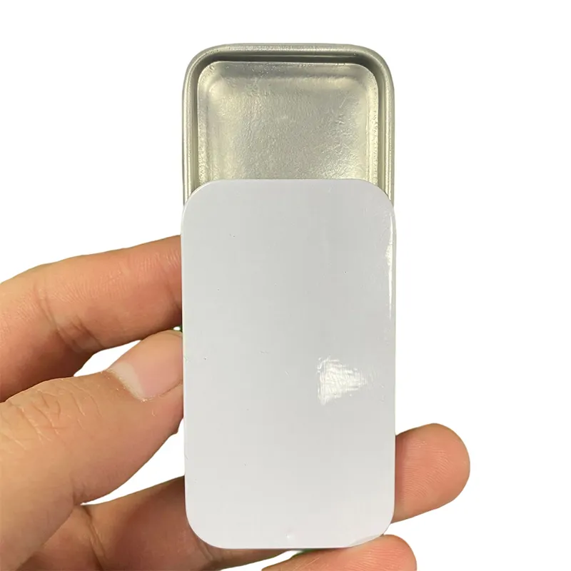 Wholesale square hair eyebrow soap tin box 60x34x11mm eyebrow cream metal container sliding tin