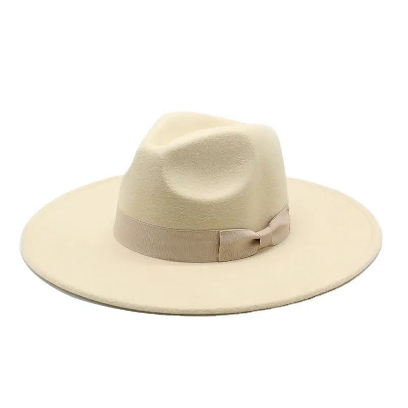 Hot sale factory direct price wedding hat wide brim fedora hat fedora hats with bow