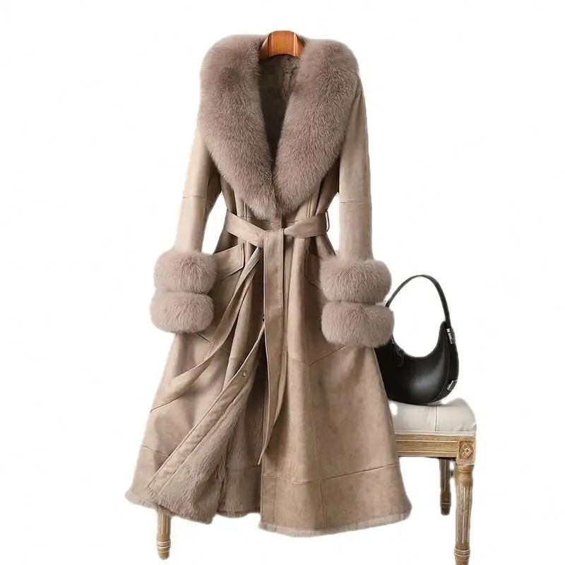 Женское зимнее меховое пальто от производителя, новинка 2023, модные женские длинные меховые пальто, женская одежда, теплая одежда, пальто