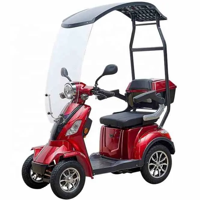 New design 1000W four wheel electric scooter with roof for adult