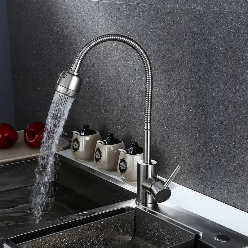 2021 Kitchen Faucet Stainless Steel 304 Water Tap Modern Kichen Kitchen Taps Brass Kitchen Mixer Sink Faucets