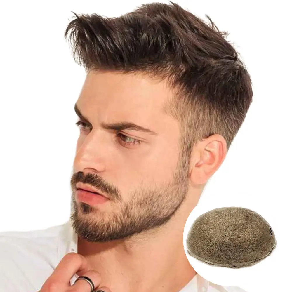 Оптовая продажа, Швейцарский парик с полной кружевной поверхностью, оптовая продажа, парик из 100% человеческих волос для мужчин, товары для замены волос, парик для мужчин