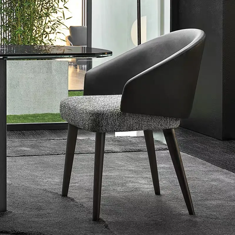 Высококачественная итальянская мебель, оптовая продажа, современный стул среднего века, черные стулья из искусственной кожи без подлокотников, обеденные стулья с мягкой обивкой
