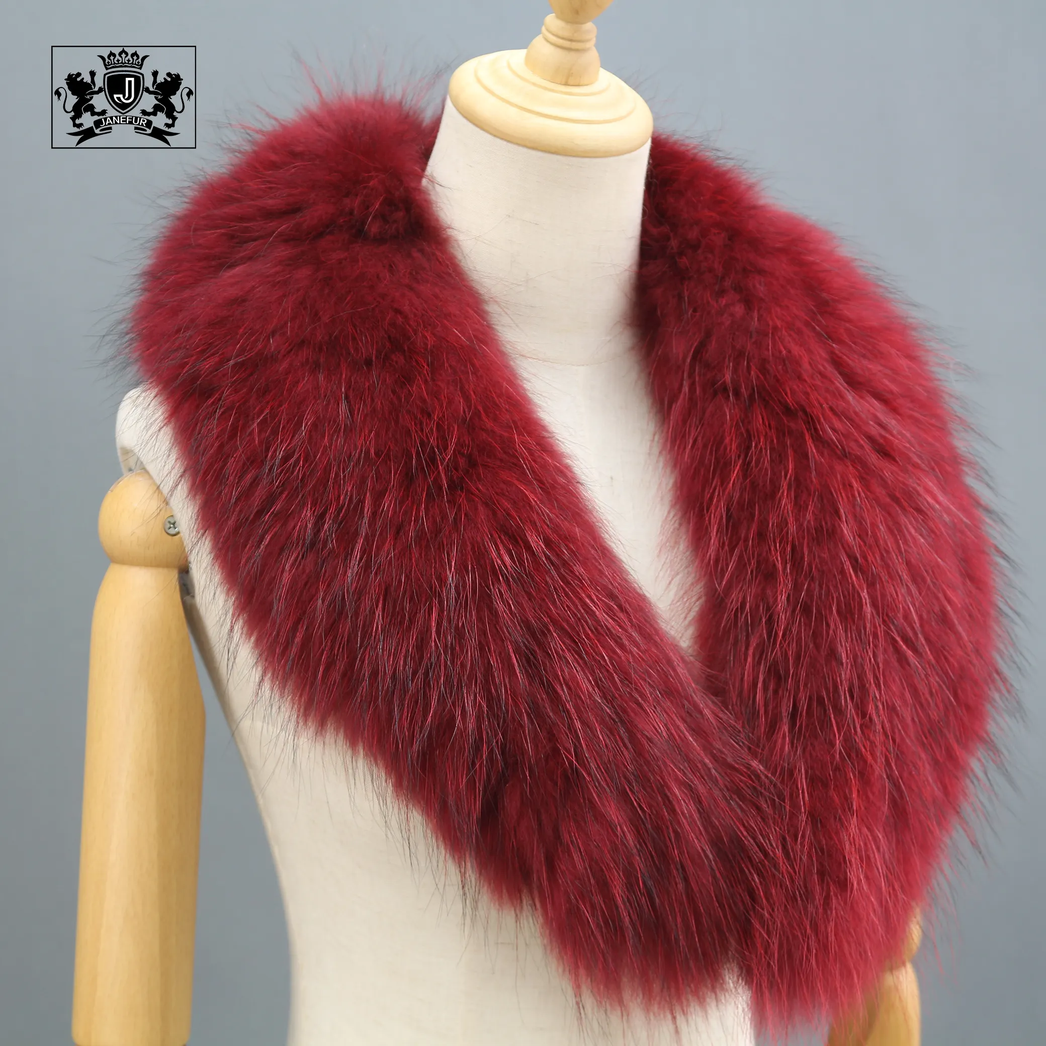 Wholesale colorful trim Strips detachable raccoon fur collar for coats