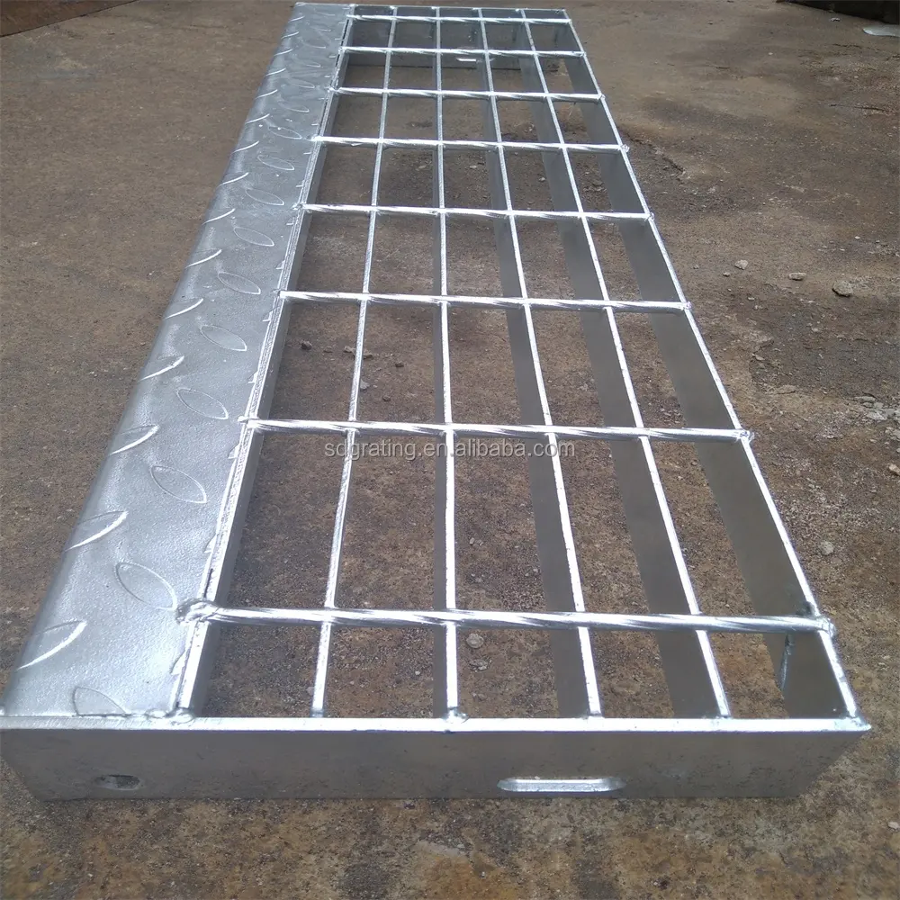 Hot dip galvanized outdoor metal grating stairs tread steps