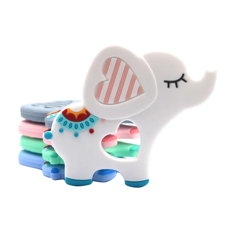 Eco Friendly Food Grade Bpa free Bendable Soft Animal Elephant organic Silicone Baby Teether Chew Toy